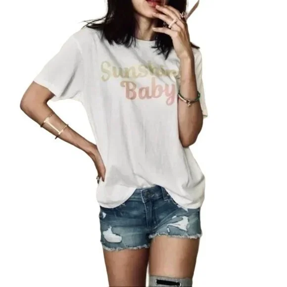 Wildfox 🌞 Sunshine Baby White Crewneck T-shirt - Picture 2 of 5